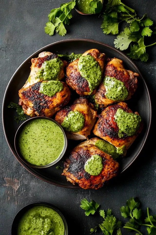 Pan-Seared Chicken with Peruvian-Inspired Aji Verde Sauce