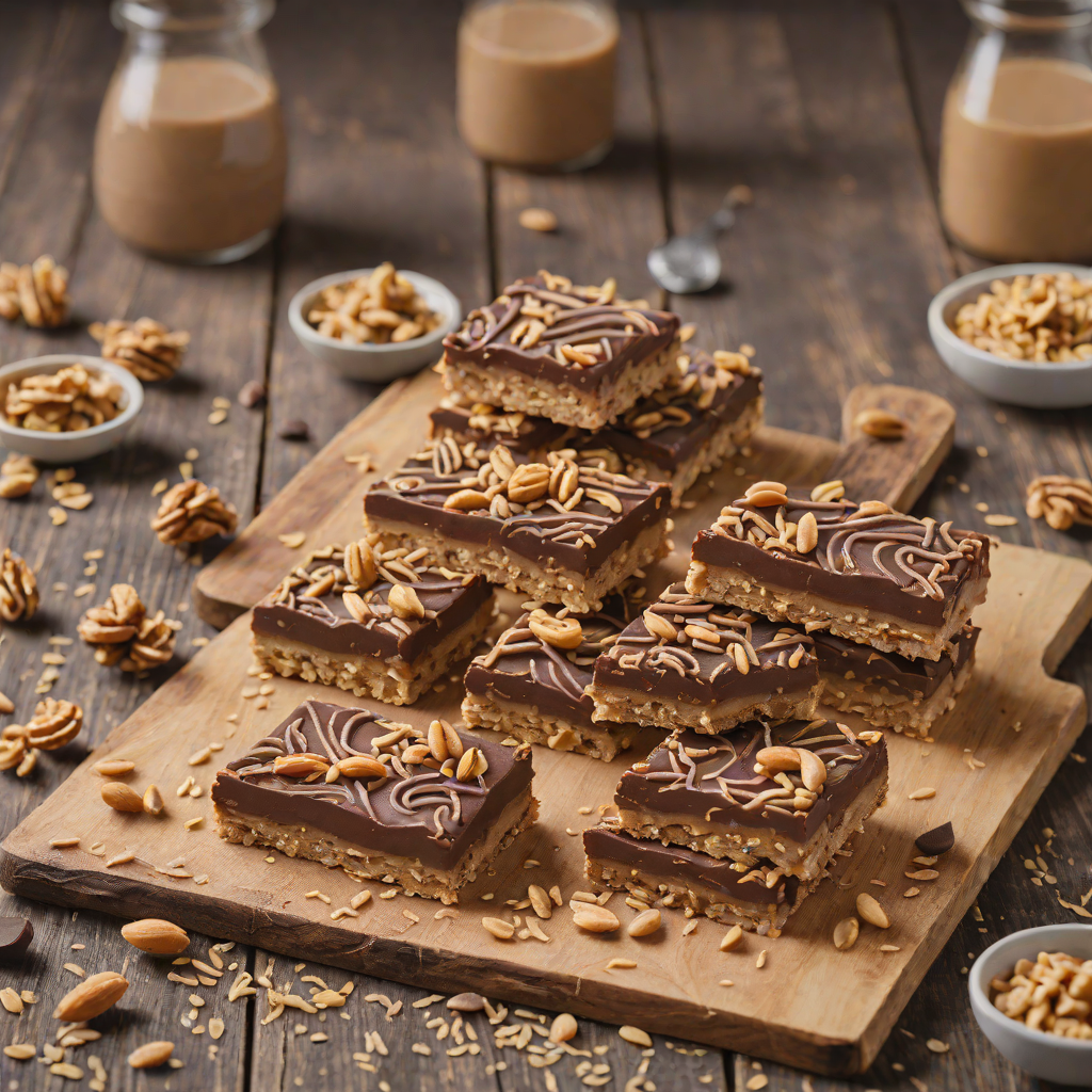 No-Bake Chocolate Oat Bars with Peanut Butter Swirl