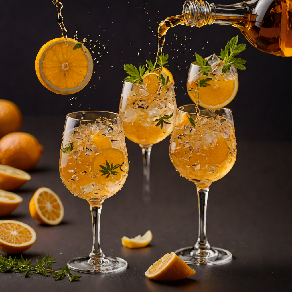 Whiskey Citrus Sparkler with Honey and Ginger