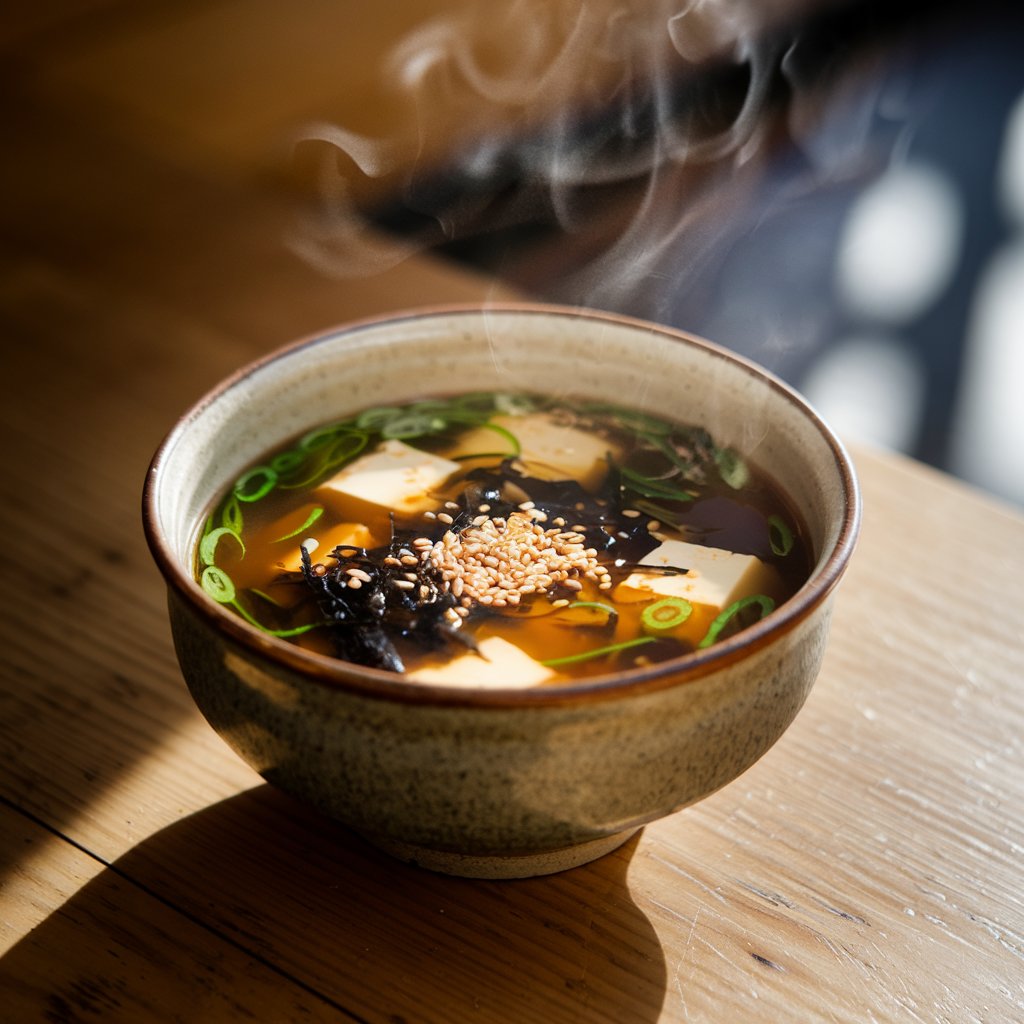 Shio-Katsuo-Style Tofu Miso Soup with Toasted Bonito