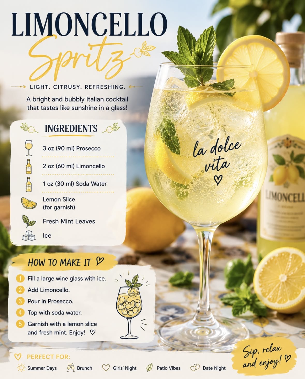 Smoky Honey Limoncello Spritz