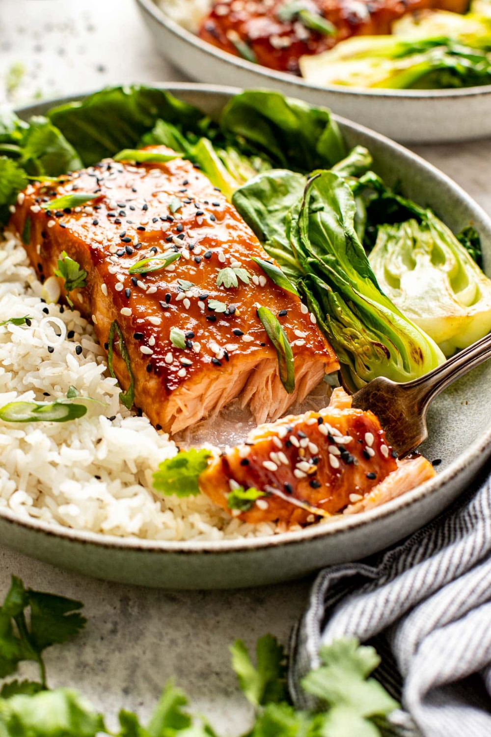 Pan-Roasted Salmon with Citrus-Miso Glaze and Sesame Bok Choy