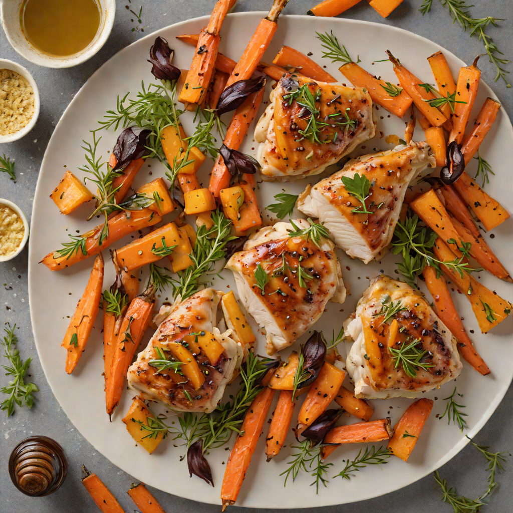 Sheet Pan Honey-Glazed Chicken with Roasted Carrots and Thyme
