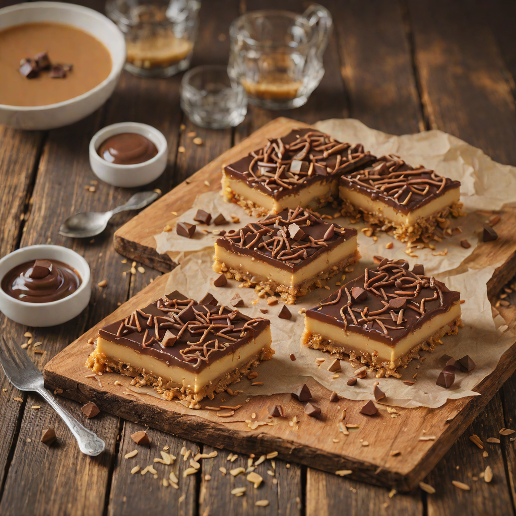 No-Bake Caramel Slice with Condensed Milk and Chocolate Topping