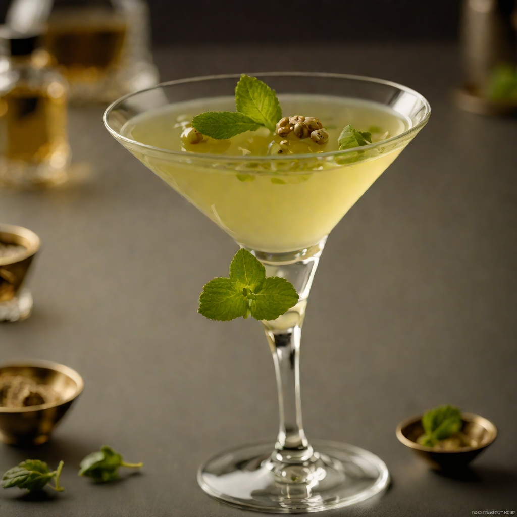 Stirred Herbal Gin and Green Tea Martini