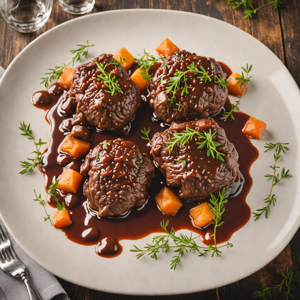 Slow-Cooked Beef Cheeks in Red Wine and Thyme