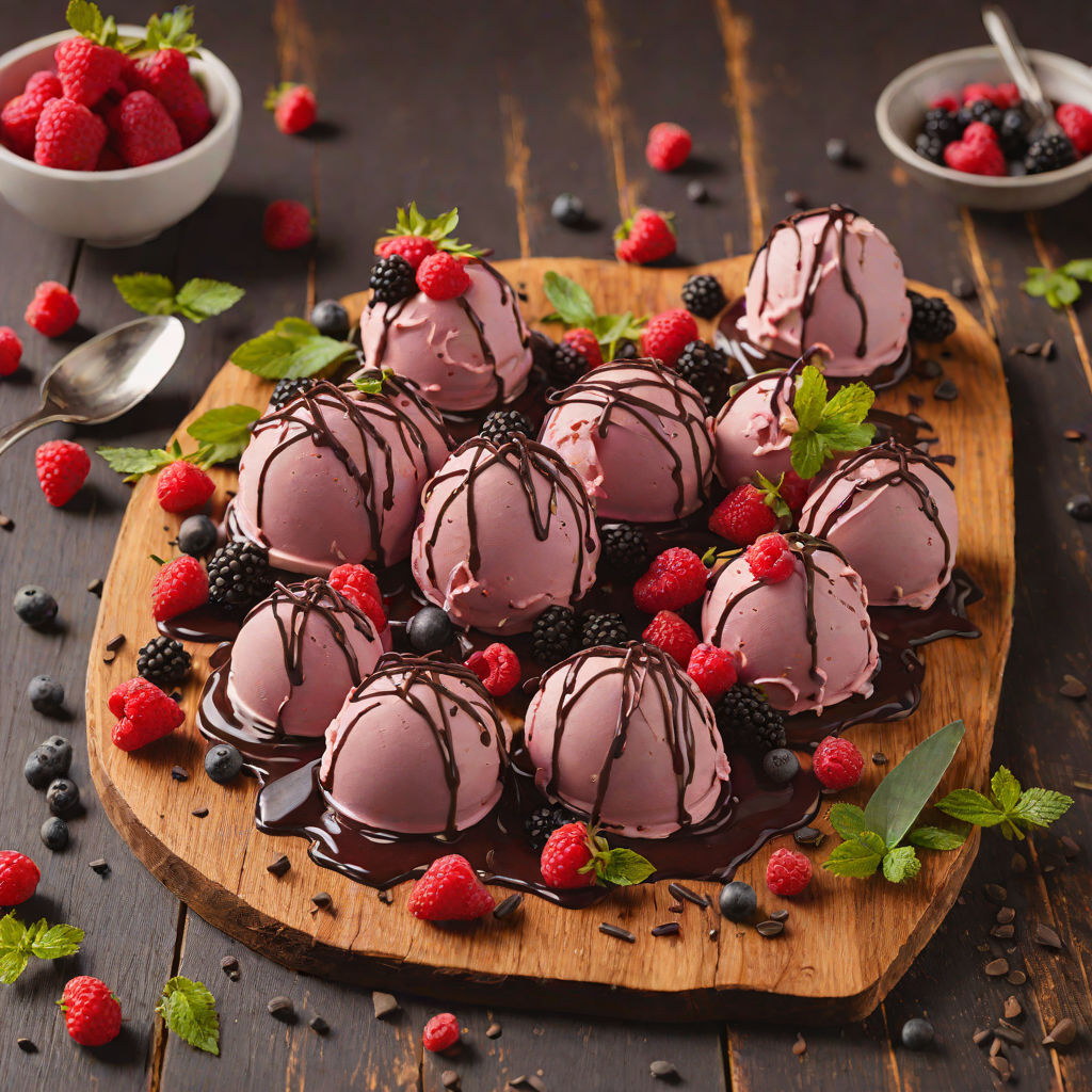 Seasonal Berry Gelato with Dark Chocolate Shards