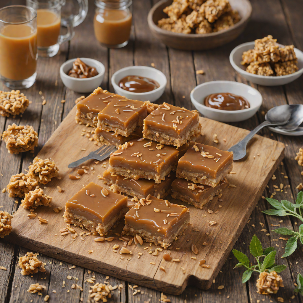 No-Bake Caramel Slice with Anzac Biscuit Base