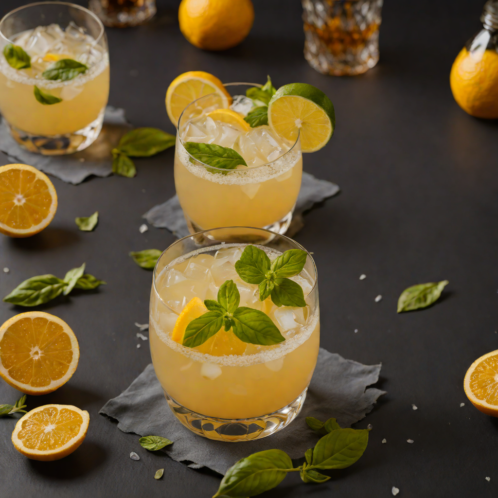 Shaken Citrus-Basil Whiskey Sour