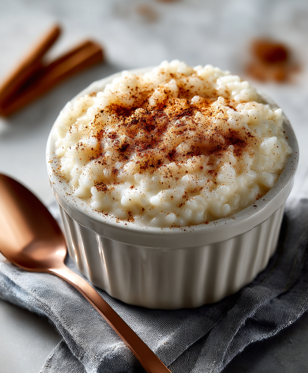 Classic Vanilla Rice Pudding with Cinnamon