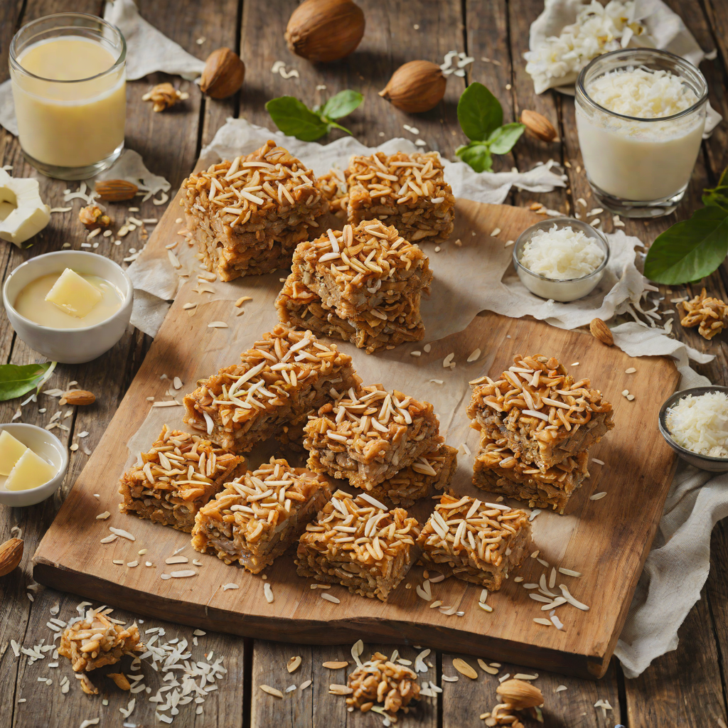 No-Bake Anzac Biscuit Slice with Coconut