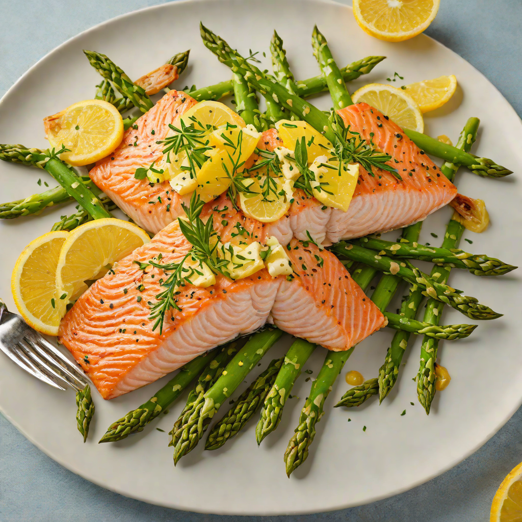 Pan-Roasted Salmon with Citrus Herb Butter and Asparagus
