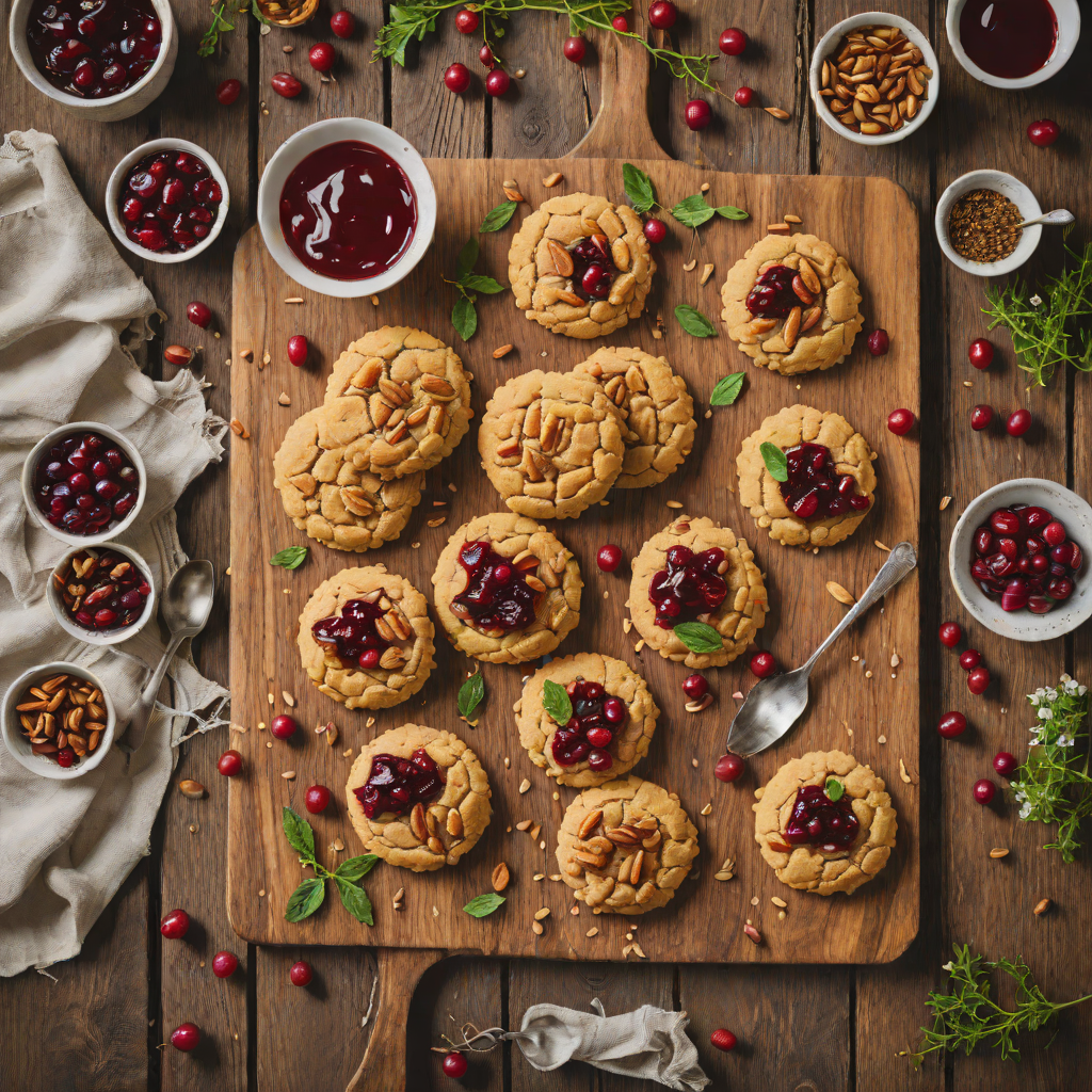 Cardamom and Almond Butter Cookies with Lingonberry Jam
