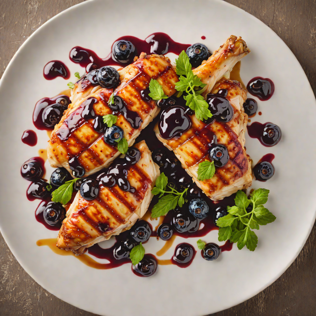 Pan-Seared Chicken with Indigo Blueberry Reduction