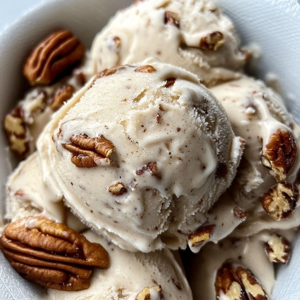 Slow-Churned Vanilla Bean Ice Cream with Toasted Pecan Swirl