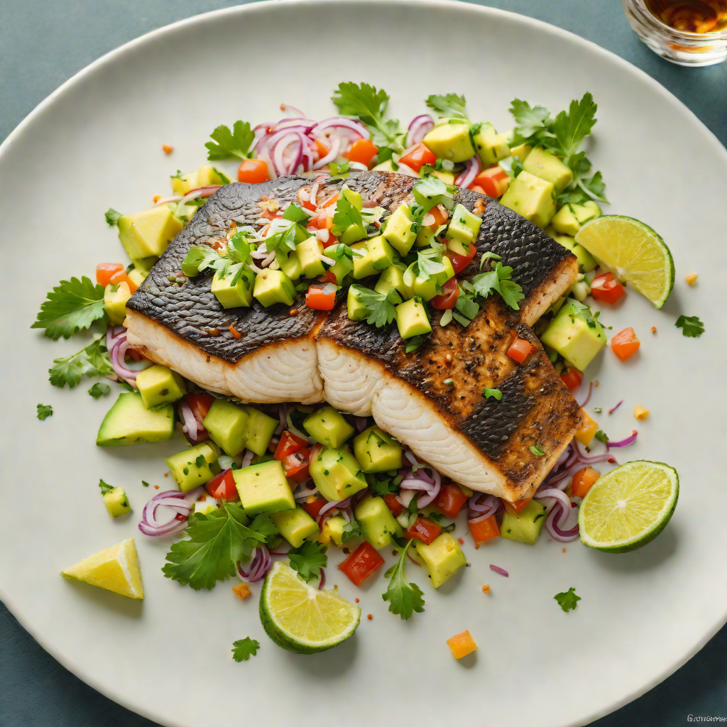 Pan-Seared Sea Bass with Avocado-Cilantro Salsa