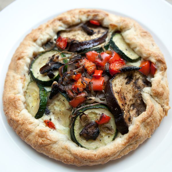 Mediterranean Herb-Roasted Vegetable Tart with Lemon-Dill Cream