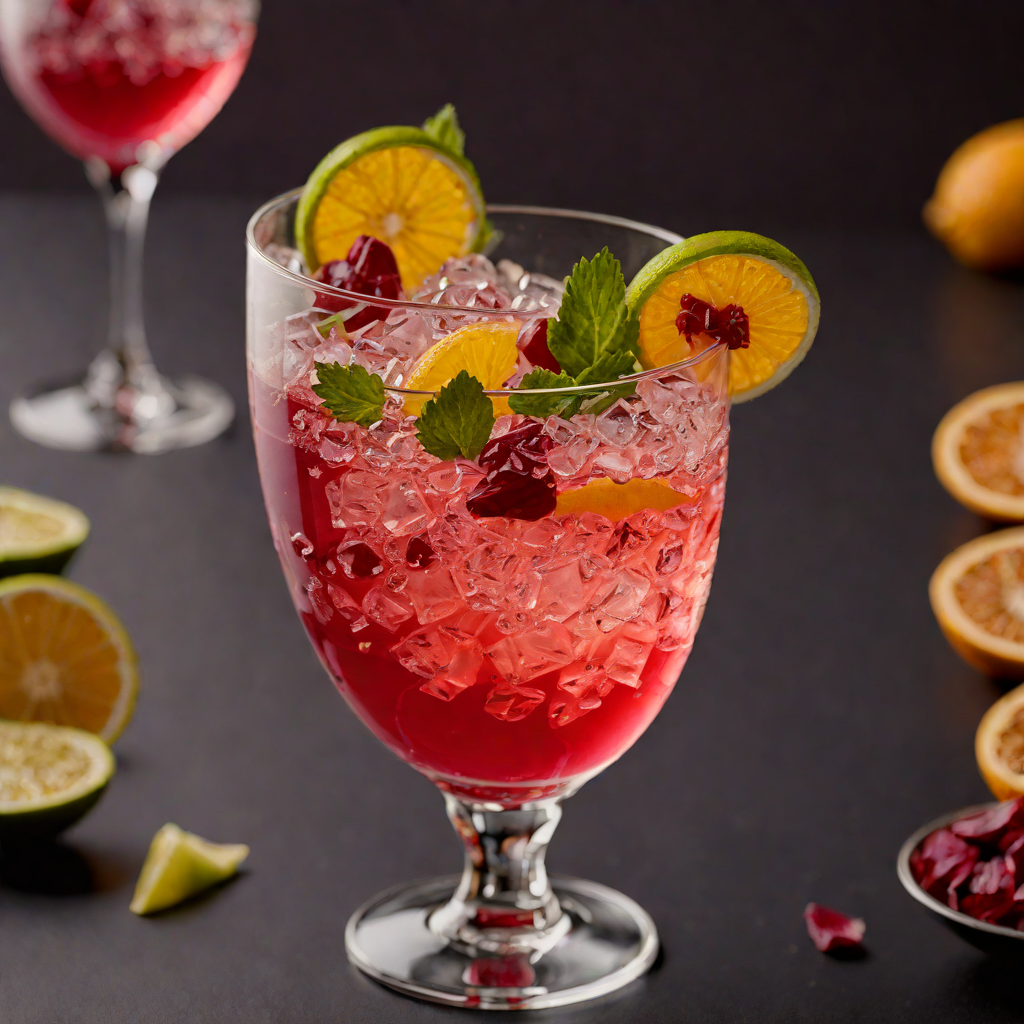 Citrus-Hibiscus Sparkler with Agave