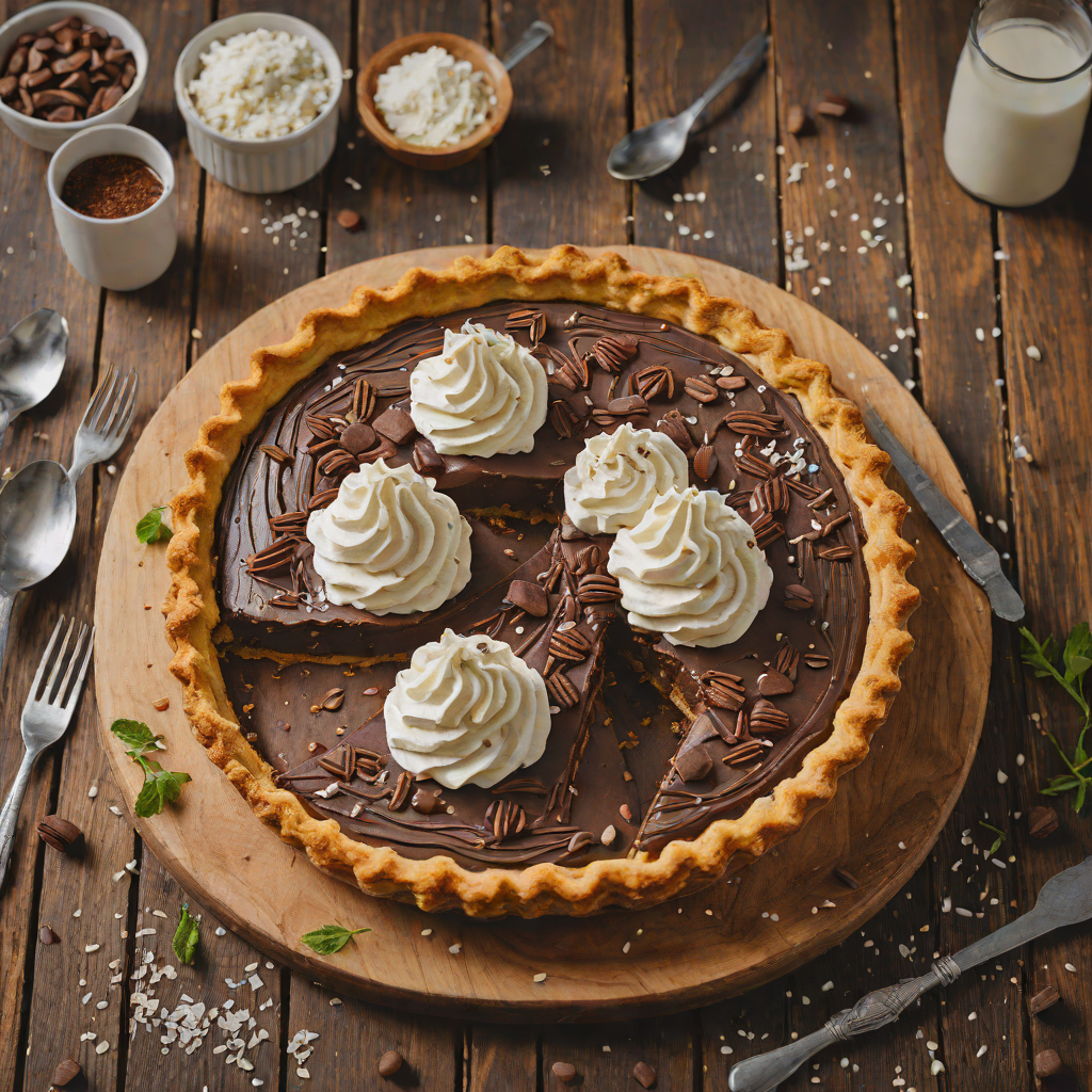 Chocolate Sea Salt Pie with Whipped Cream