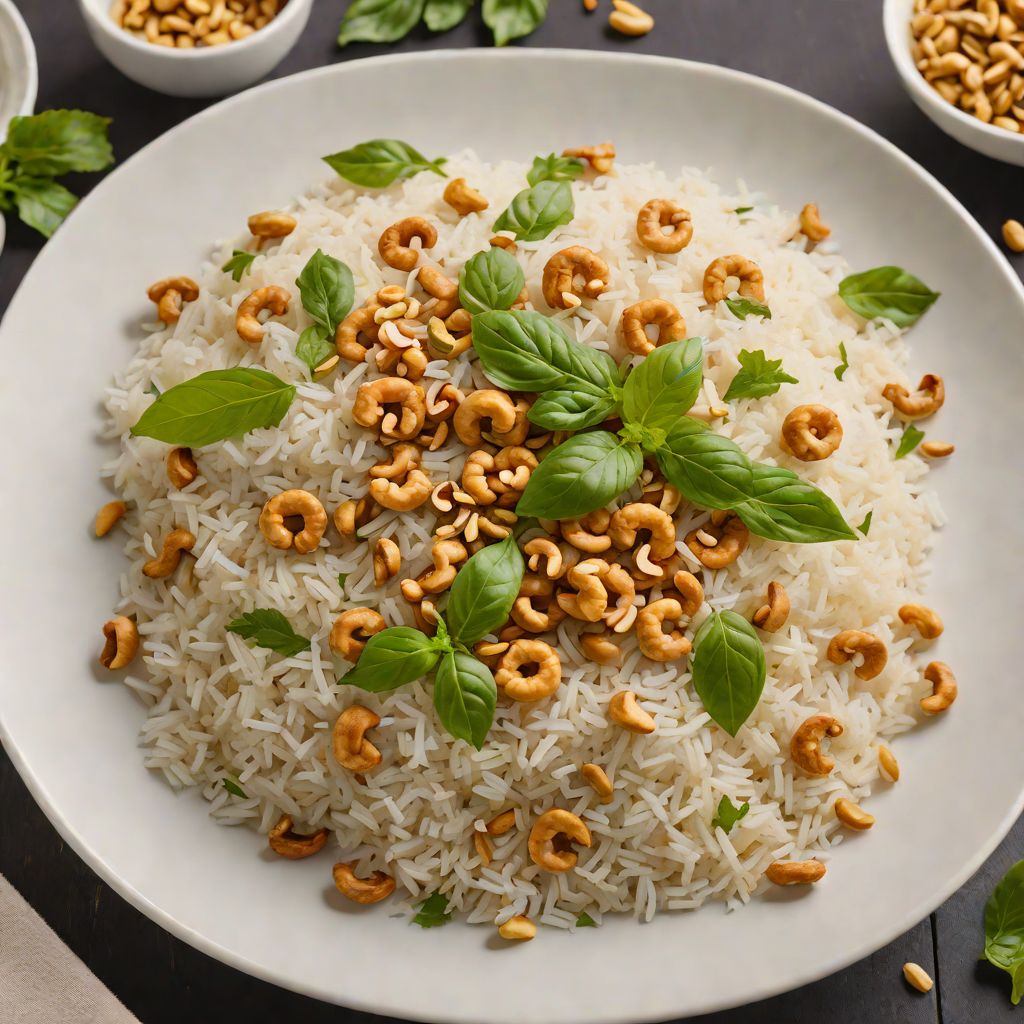 Basil-Scented Coconut Jasmine Rice with Toasted Cashews