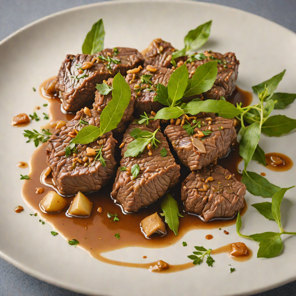 Vinegar-Braised Beef with Garlic and Bay Leaves