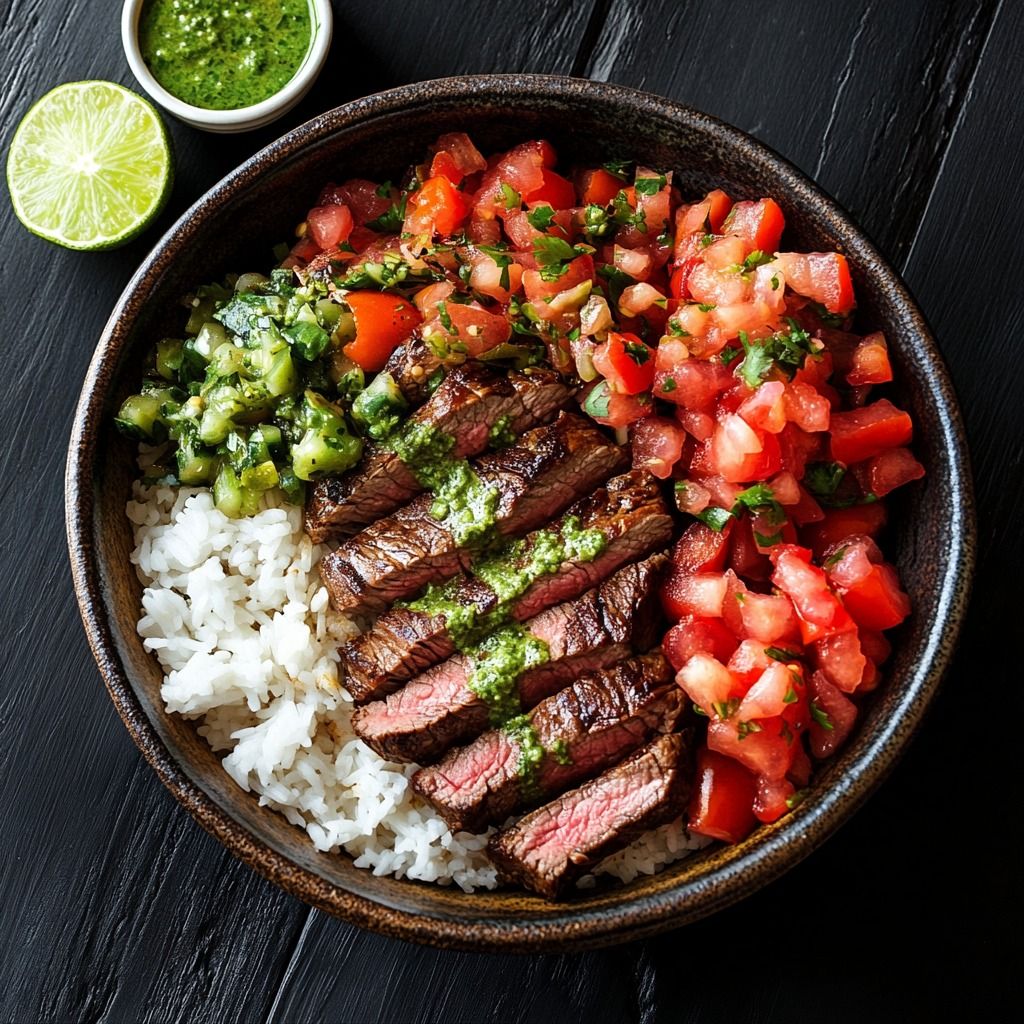 Charred Steak Fajita Bowls with Cilantro Lime Rice
