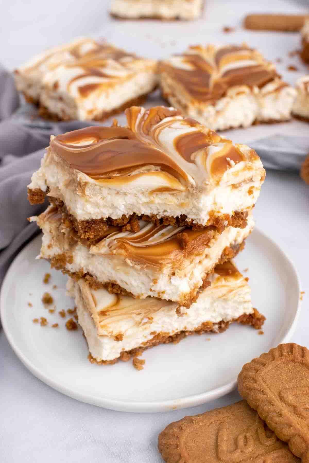 Biscoff Swirl No-Bake Cheesecake