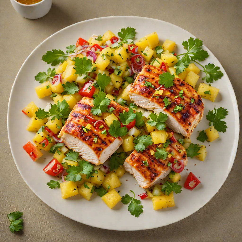 Pan-Seared Chicken with Pineapple and Cilantro Salsa