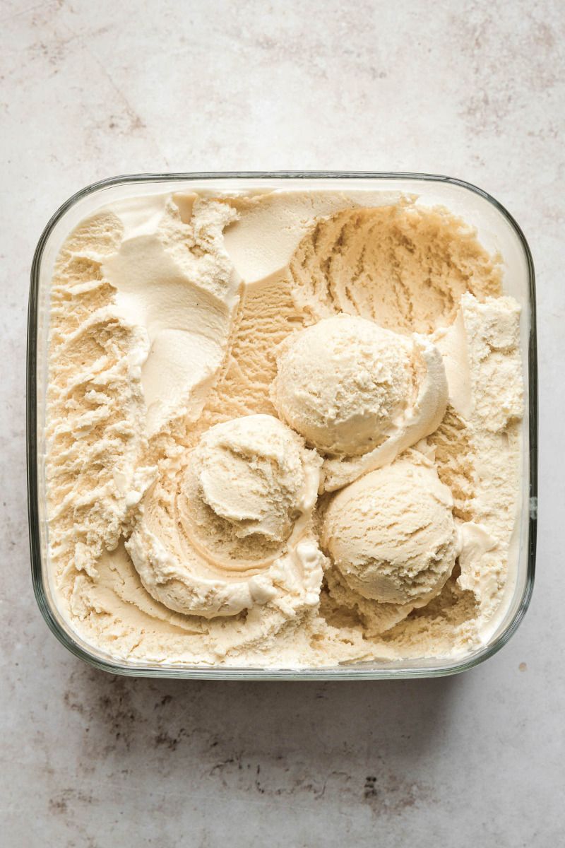Slow-Churned Vanilla Bean Ice Cream with Toasted Hazelnut Swirl