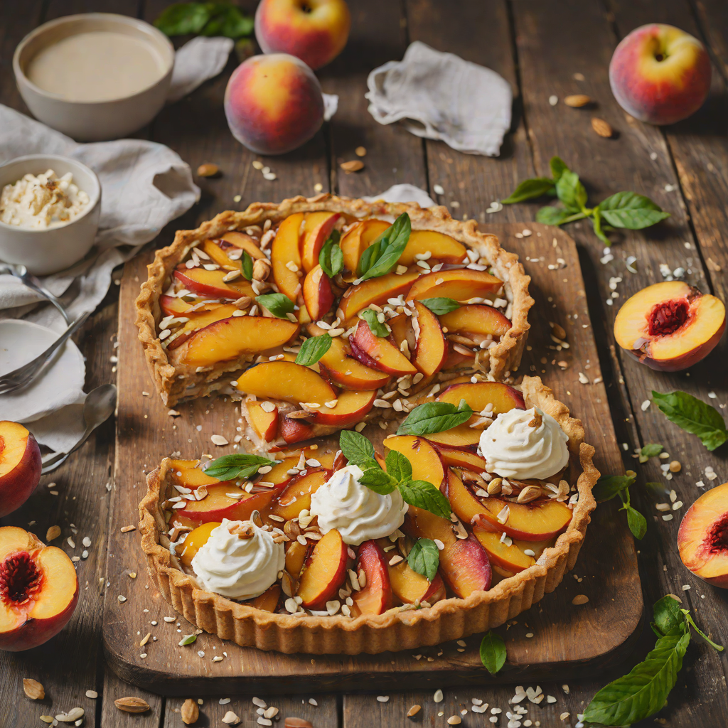 Oven-Roasted Peach Tart with Almond Cream