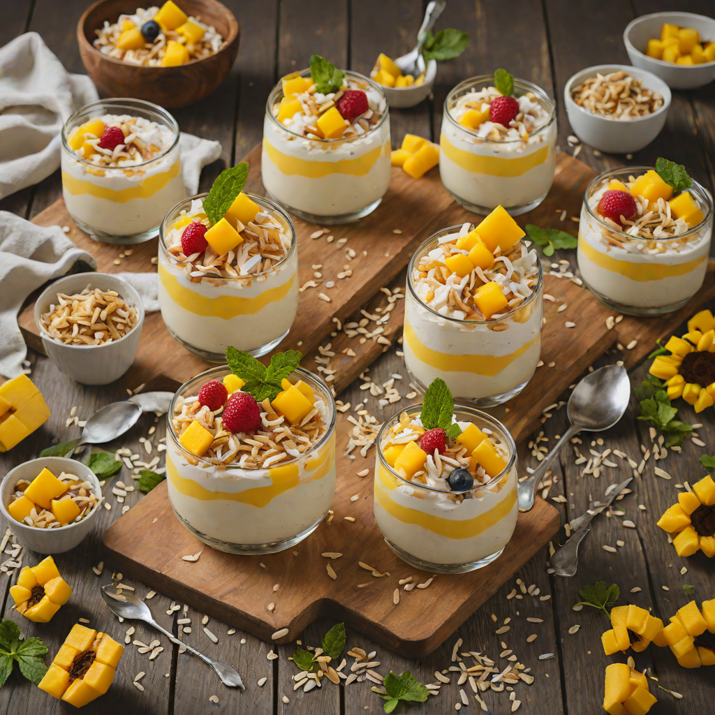 Quick No-Bake Coconut Mango Cheesecake Parfaits