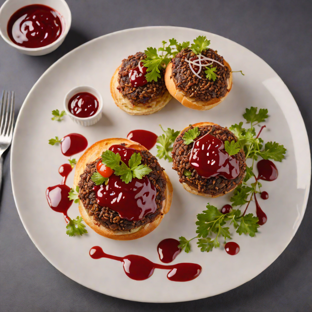 Smoked Kangaroo Burger with Beetroot Relish and Native Pepper Sauce