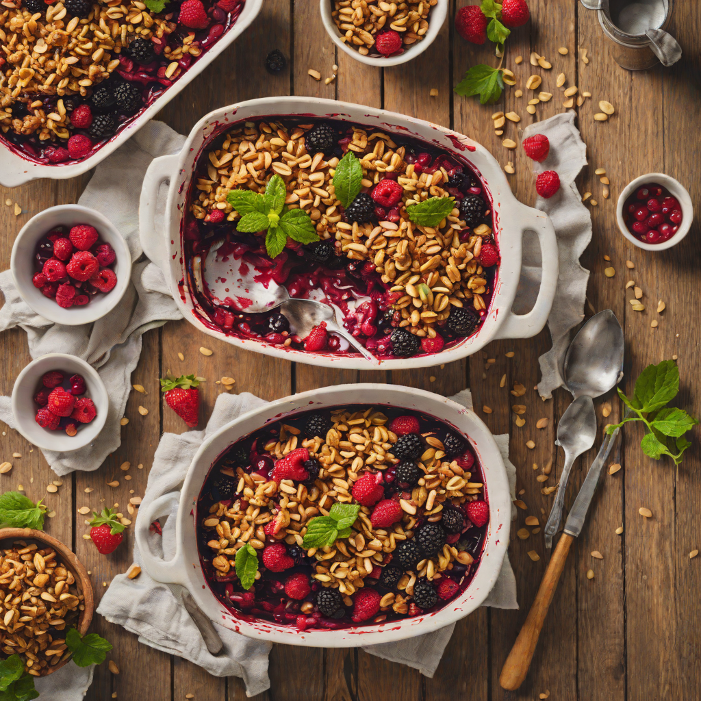 Oven-Roasted Berry Crisp with Almond Streusel
