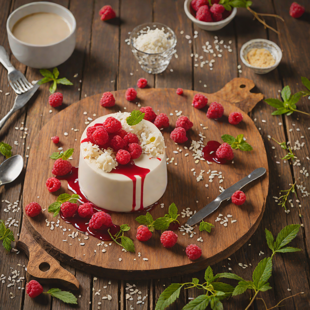 Lamington-Inspired Coconut Panna Cotta with Raspberry Sauce