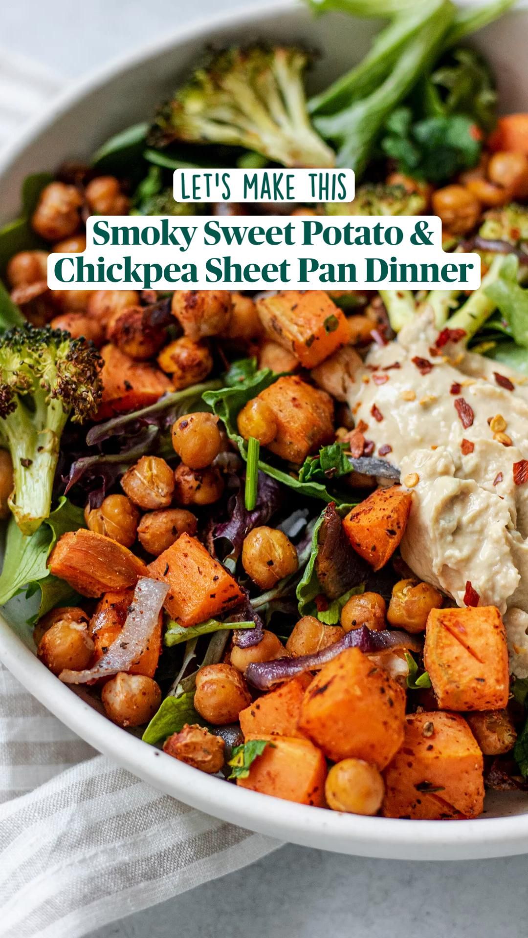 Harissa-Spiced Sheet Pan Chickpea and Sweet Potato