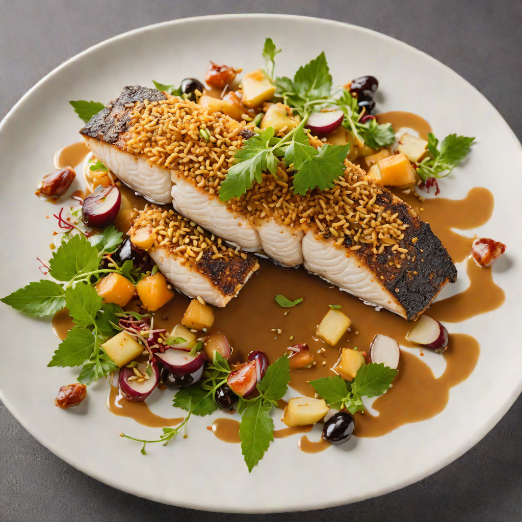 Macadamia-Crusted Barramundi with Kakadu Plum Sauce