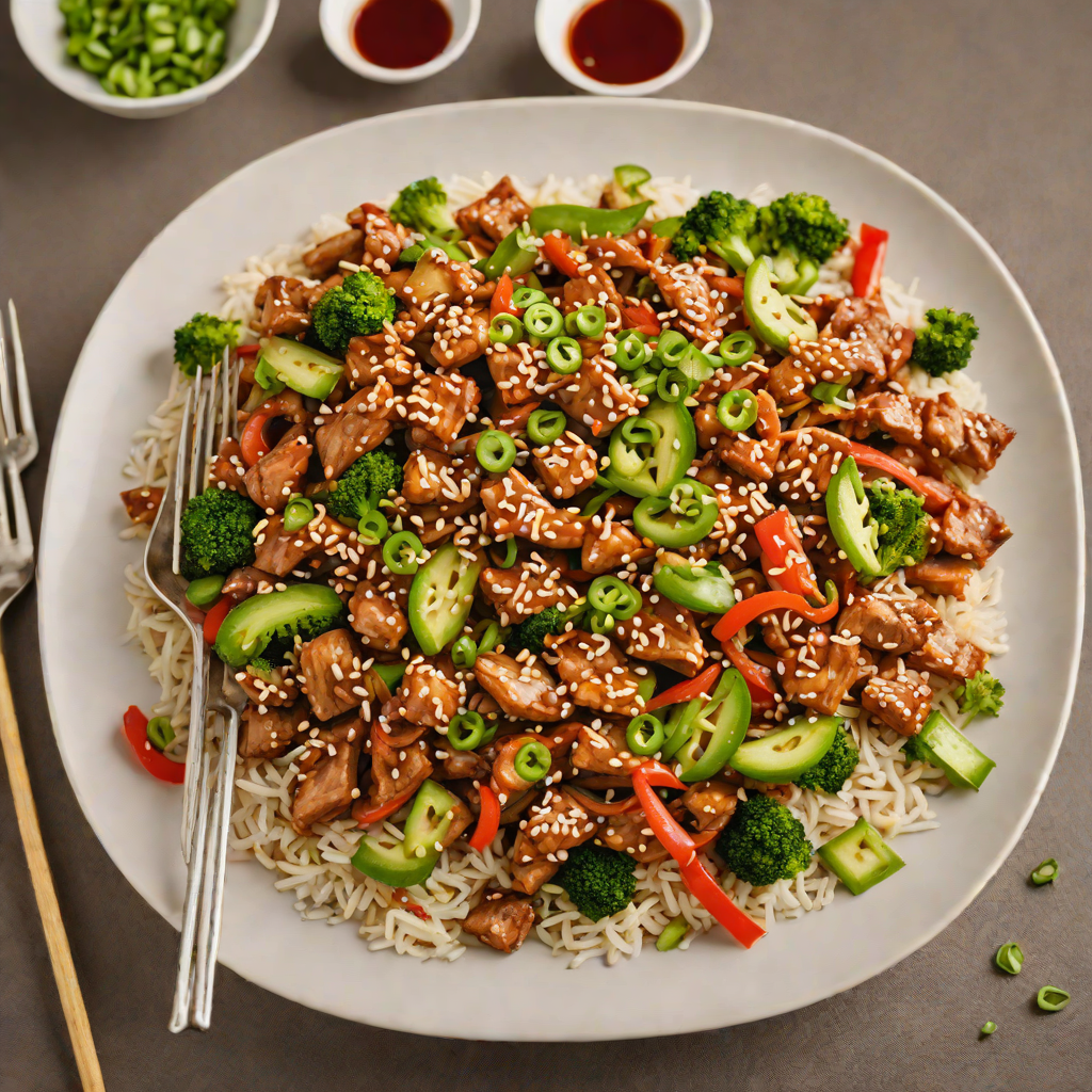 Korean-Style Spicy Pork Stir Fry with Sesame Seeds