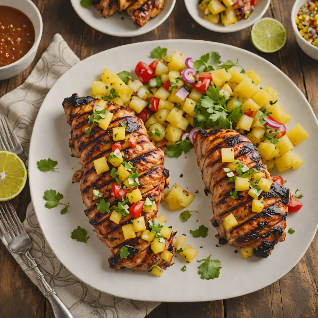 Oven-Roasted Caribbean Jerk Chicken with Pineapple Salsa