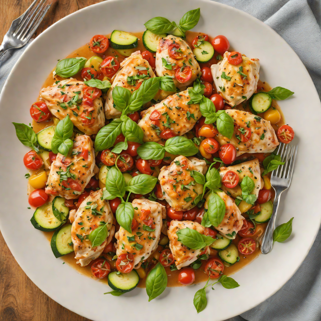 One-Pot Italian Tomato Basil Chicken with Zucchini