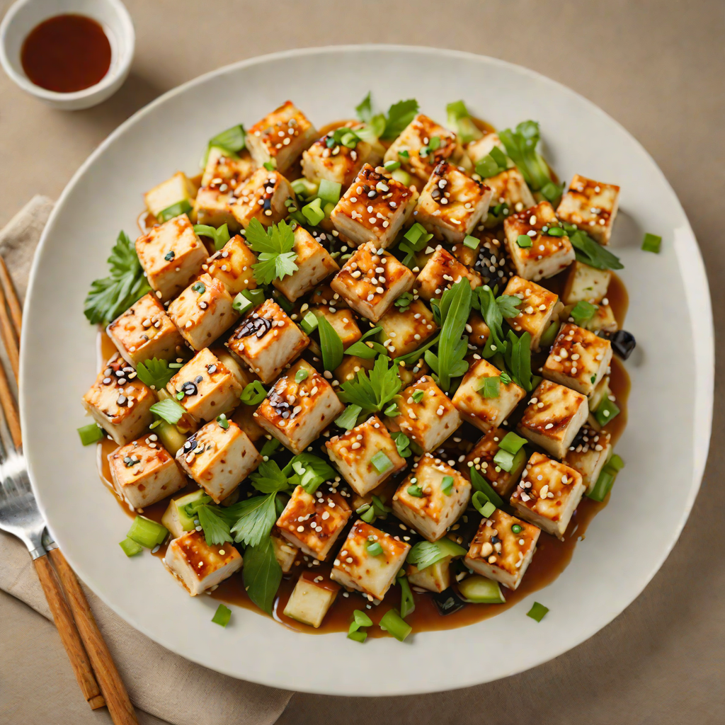 Stir-Fried Korean Tofu with Garlic and Scallions
