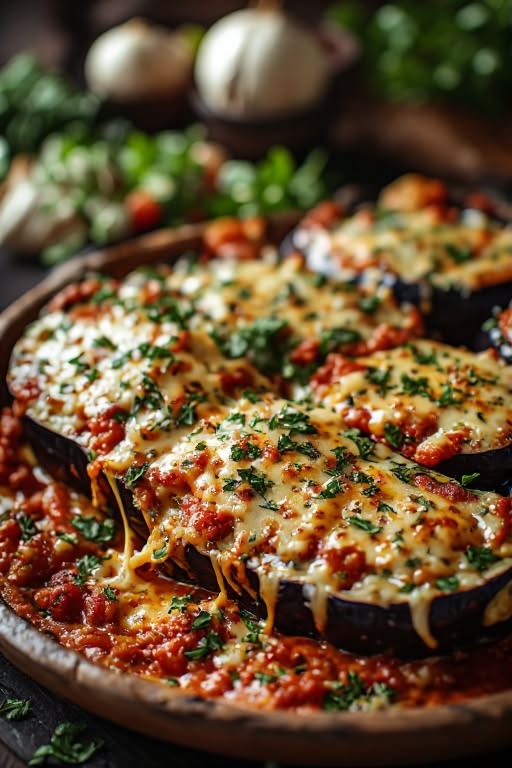 Oven-Roasted Eggplant with Garlic and Parmesan