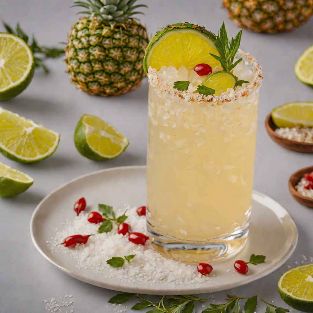 Tequila Pineapple Paloma with Chili Salt Rim