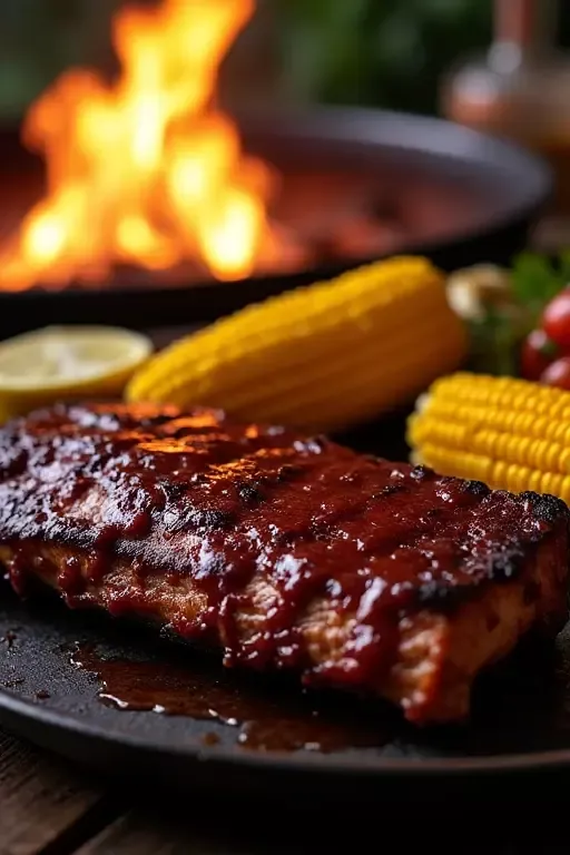 Grilled Gamecock-Inspired BBQ Pork Ribs with Tangy Mustard Glaze