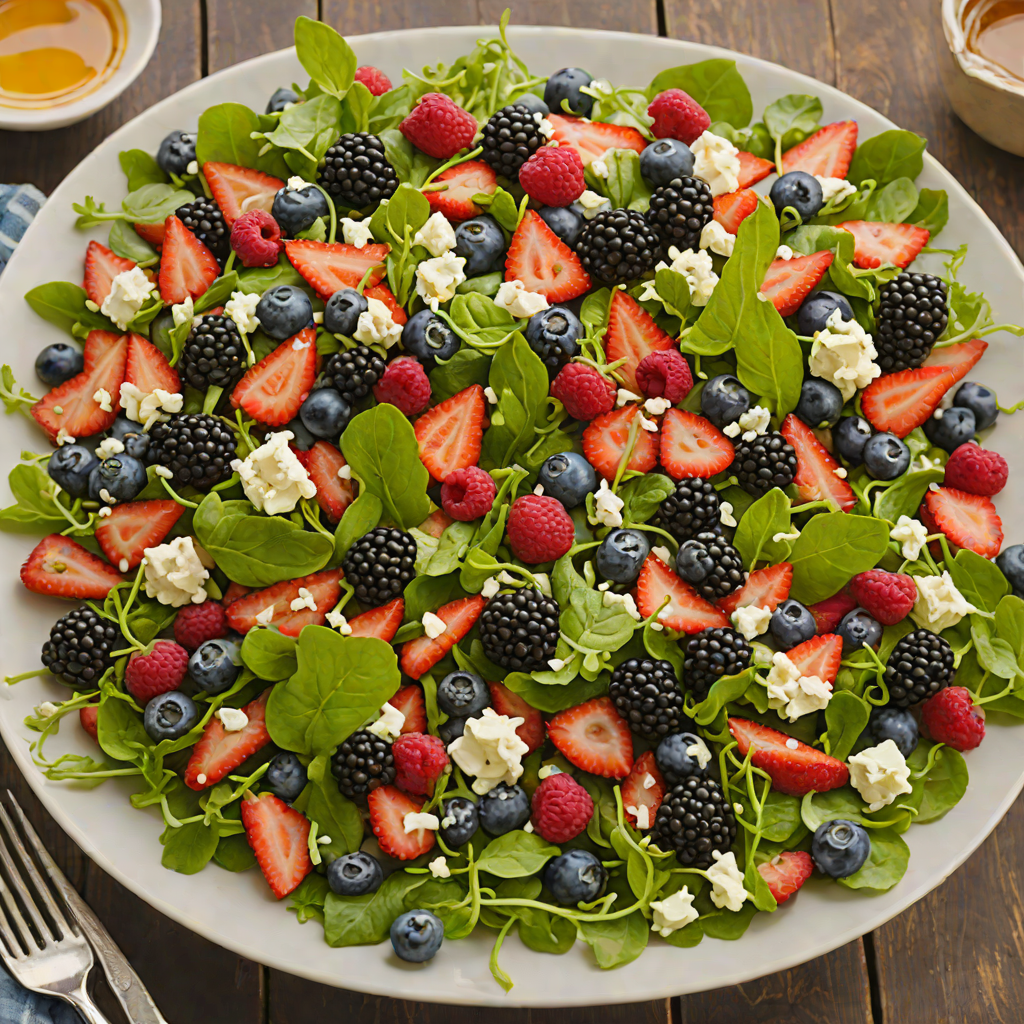 Summer Berry and Goat Cheese Salad with Honey-Balsamic Dressing
