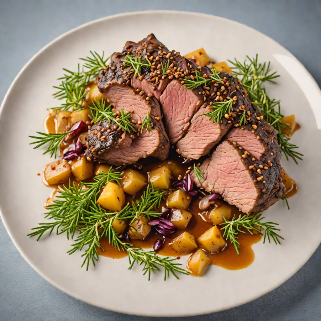 Slow-Roasted Kangaroo Shoulder with Wattleseed and Rosemary