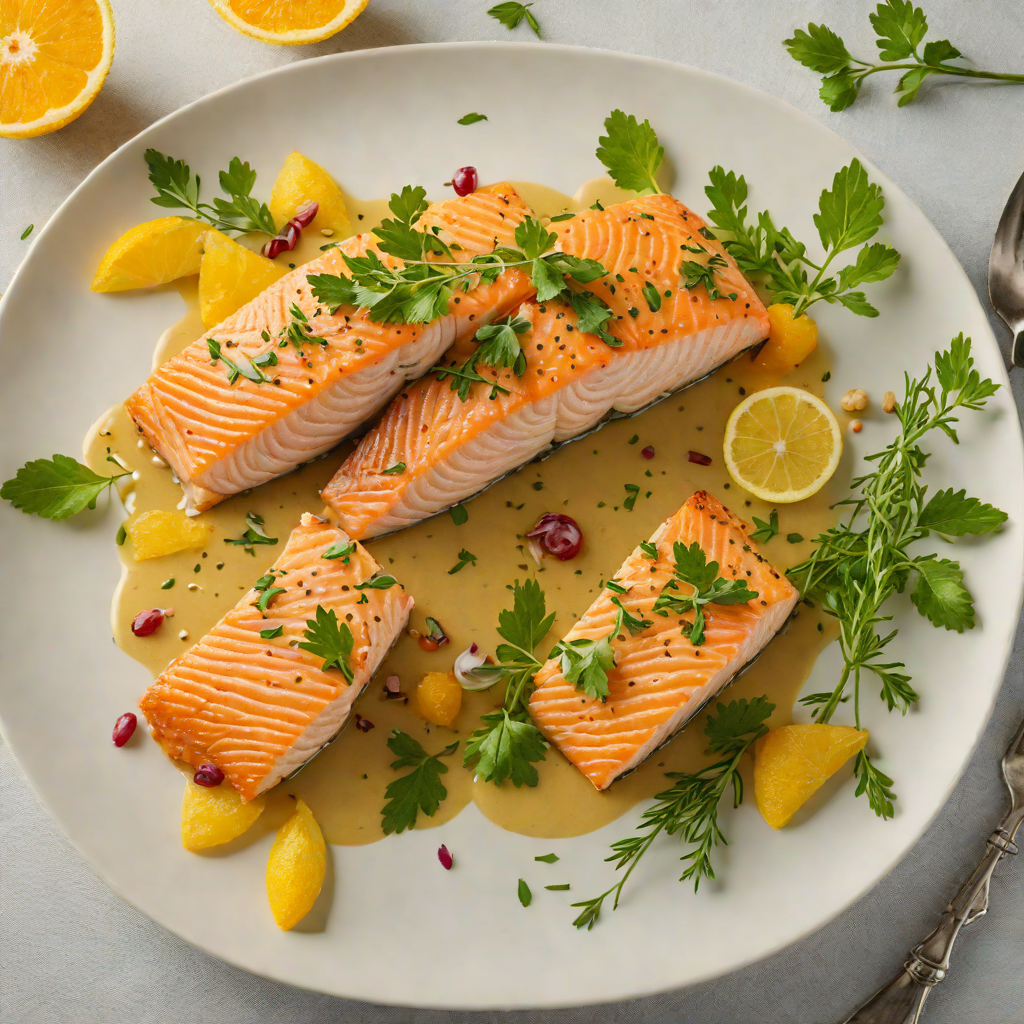 Pan-Roasted Salmon with Citrus-Infused Herb Sauce