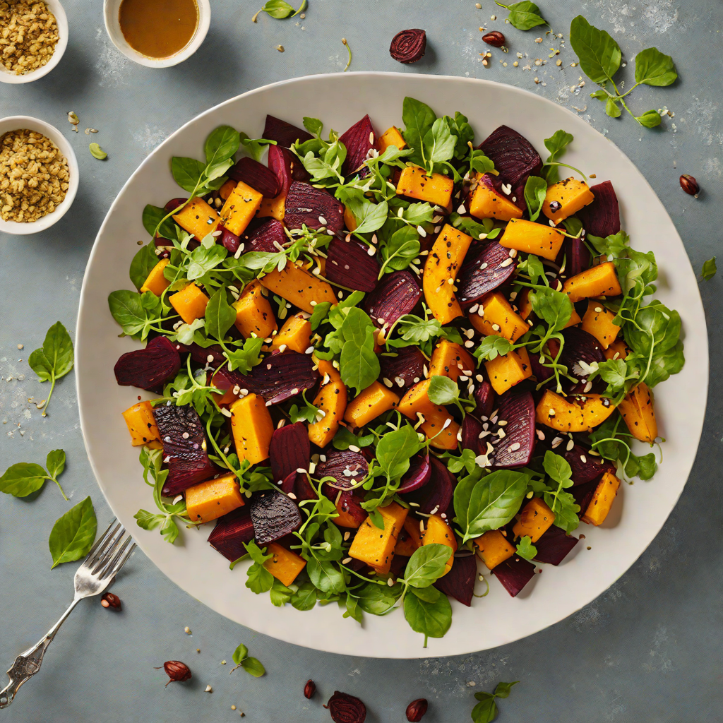 Charred Pumpkin and Beetroot Salad with Native Finger Lime Dressing