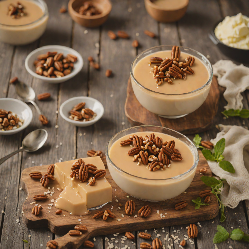 Salted Caramel Panna Cotta with Toasted Pecan Crunch