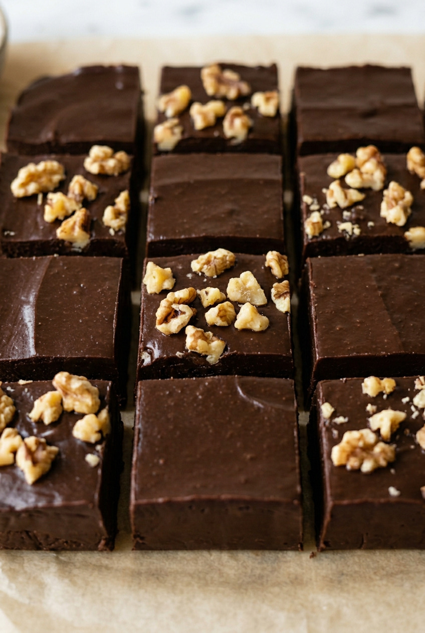 Easy No-Bake Chocolate Fudge Squares