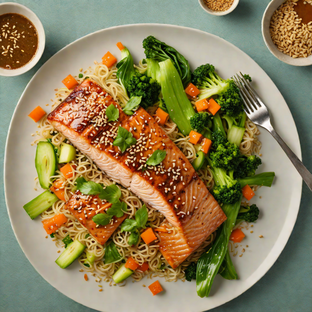 Sesame-Ginger Glazed Salmon with Bok Choy Stir Fry